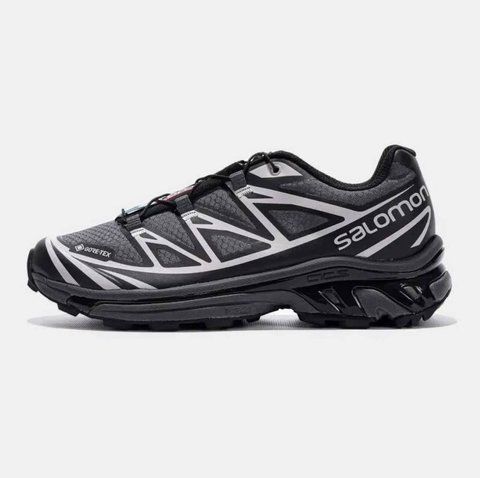 Мужские кроссовки Salomon XT-6 Grey Soft Ground Black Gore-Tex GOR-120 фото