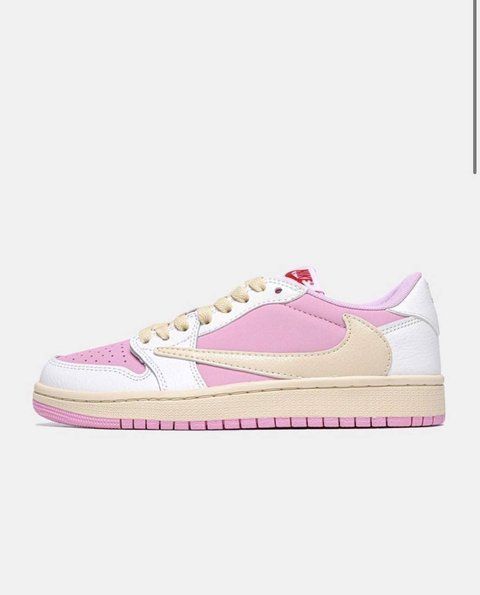 Кроссовки Nike Air Jordan 1 Low x Travis Scott Pink White Beige 31136 фото